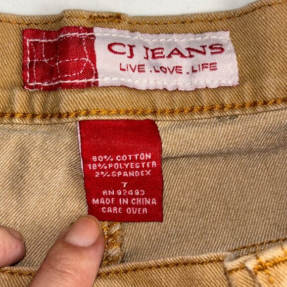 CJ Jeans Tan Bootcut Embroidered Floral Jeans - Size 7 - Picture 3 of 10